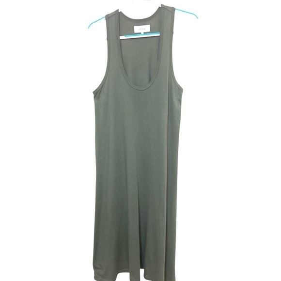 the GREAT. Green 100% Cotton Midi Maxi Tank Dress Casual Sz 2 or US Medium 8/10 - Picture 3 of 10